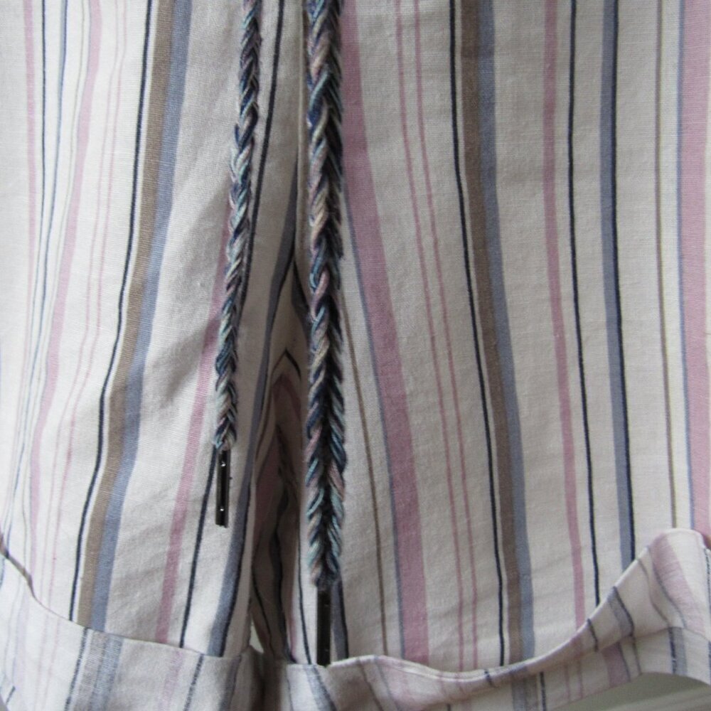 EDDIE BAUER SHORTS WOMENS STRIPED LINEN BLEND CUFFED LOUNGE BAGGY XL - Picture 4 of 13